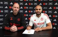 Sofyan Amrabat (right) is yet to make his debut since joining on transfer deadline day (PIC: Manutd.com).